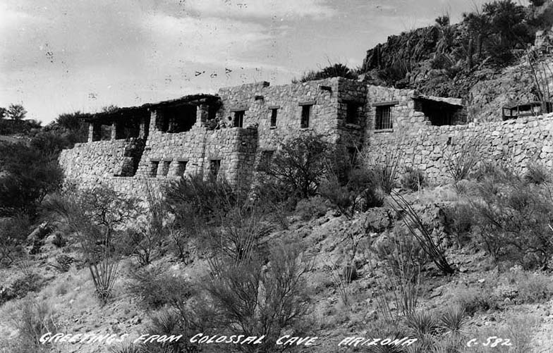 Colossal Cave stone house looking structure.